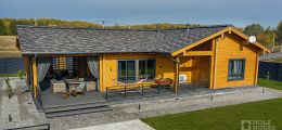 Одноэтажный дом с террасой в скандинавском стиле по проекту Веллингтон - фото 3 на сайте Holz House